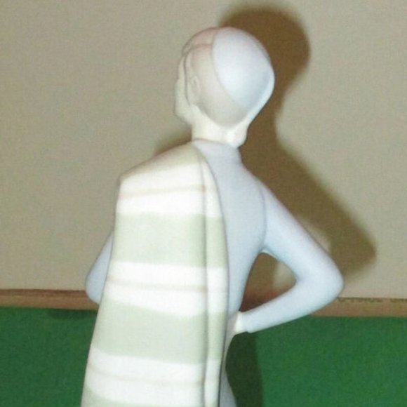 Porceval Spain Unglazed Figurine Porcelain Statue of Man with Blanket Matador? - Picture 10 of 13